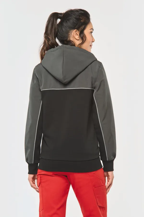 Umweltfreundliche, zweifarbige Molton-Kapuzenjacke mit Reißverschluss, Unisex