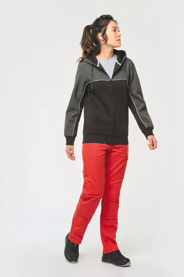 Umweltfreundliche, zweifarbige Molton-Kapuzenjacke mit Reißverschluss, Unisex