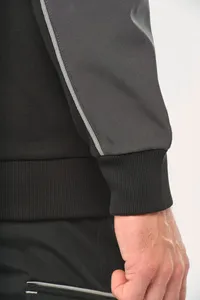 Umweltfreundliche, zweifarbige Molton-Kapuzenjacke mit Reißverschluss, Unisex