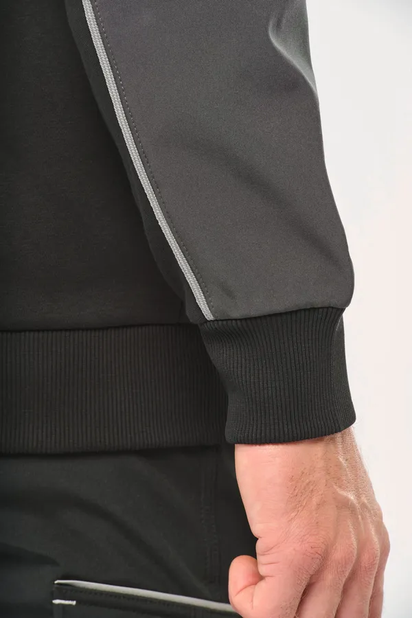 Umweltfreundliche, zweifarbige Molton-Kapuzenjacke mit Reißverschluss, Unisex