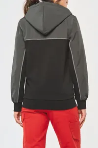 Umweltfreundliche, zweifarbige Molton-Kapuzenjacke mit Reißverschluss, Unisex