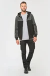 Umweltfreundliche, zweifarbige Molton-Kapuzenjacke mit Reißverschluss, Unisex