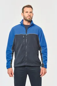 Zweifarbige, umweltfreundliche Unisex-Fleecejacke