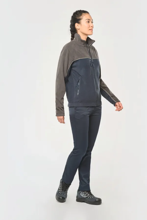 Zweifarbige, umweltfreundliche Unisex-Fleecejacke