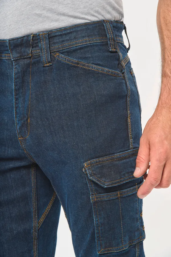 Denim-Herrenhose mit mehreren Taschen