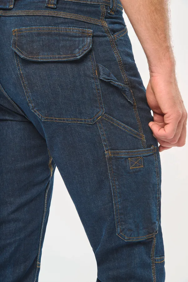 Denim-Herrenhose mit mehreren Taschen