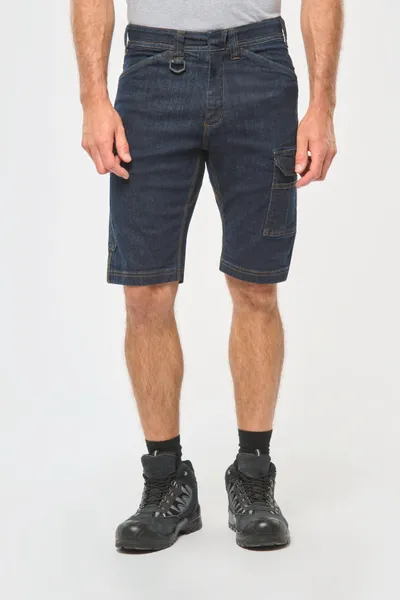 Denim-Bermuda-Shorts mit mehreren Taschen, für Herren