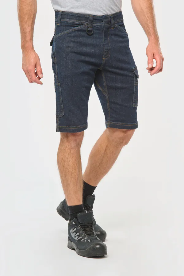 Denim-Bermuda-Shorts mit mehreren Taschen, für Herren