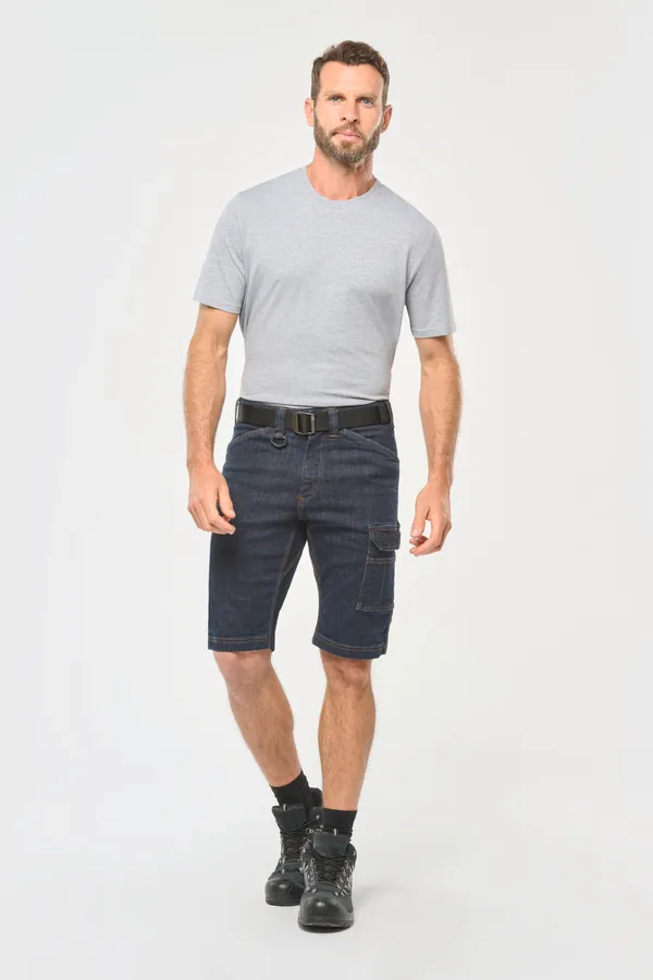 Denim-Bermuda-Shorts mit mehreren Taschen, für Herren