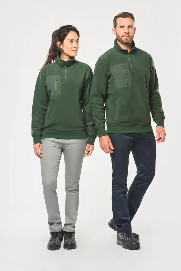 Umweltfreundlicher Fleecepullover mit Reißverschlusskragen, Unisex