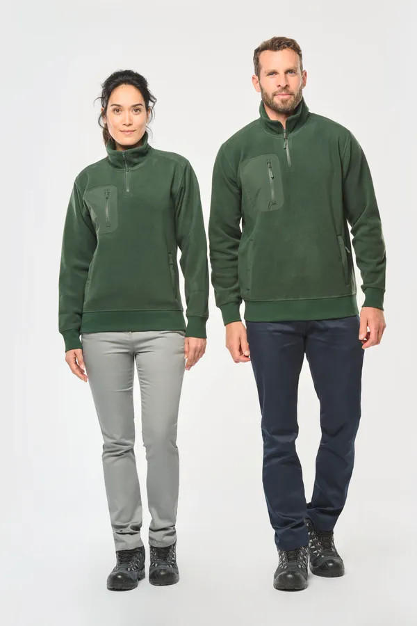 Umweltfreundlicher Fleecepullover mit Reißverschlusskragen, Unisex