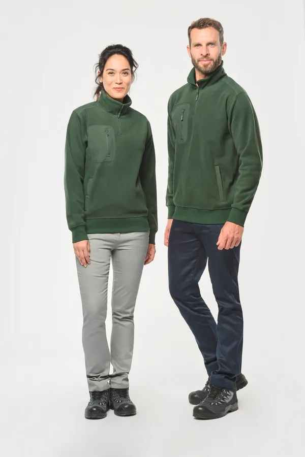 Umweltfreundlicher Fleecepullover mit Reißverschlusskragen, Unisex