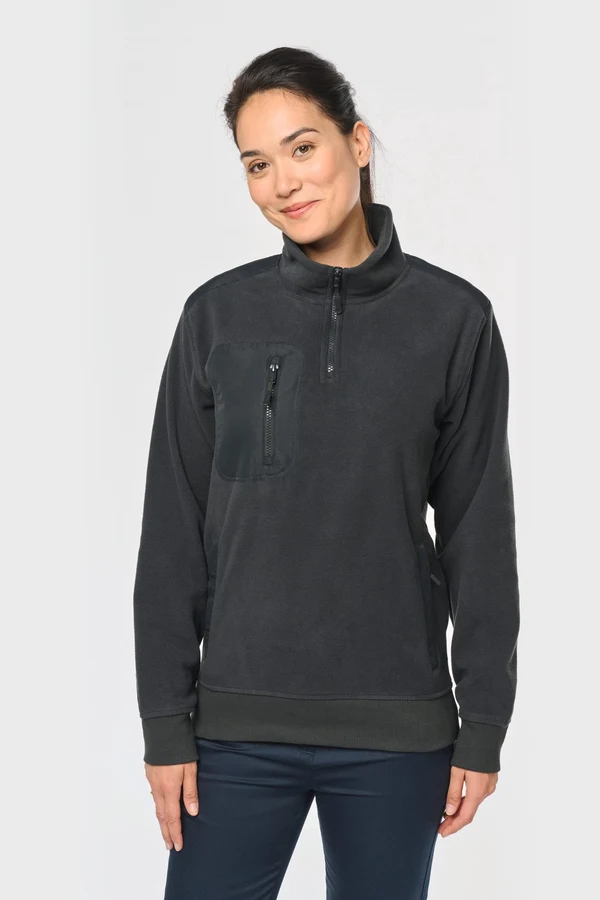 Umweltfreundlicher Fleecepullover mit Reißverschlusskragen, Unisex