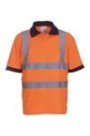 YOKO Kurzärmliges Polo Shirt in Warnfarbe Hi Vis Orange