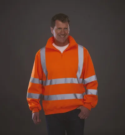 Hi-Vis Zip Neck Sweatshirt