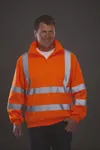 Hi-Vis 1/4 Zip Sweatshirt Hi Vis Orange