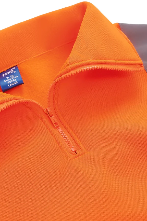 Hi-Vis 1/4 Zip Sweatshirt Hi Vis Orange