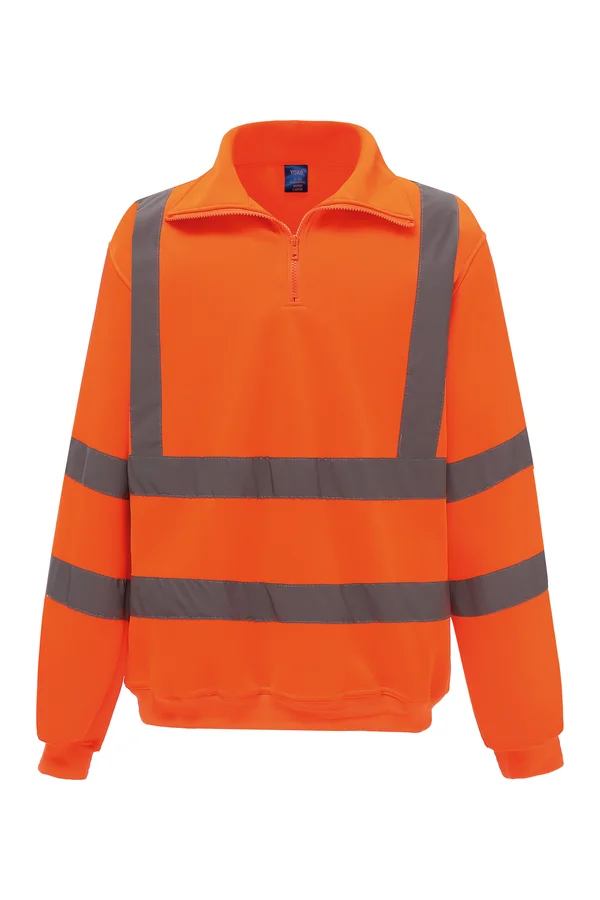 Hi-Vis 1/4 Zip Sweatshirt Hi Vis Orange