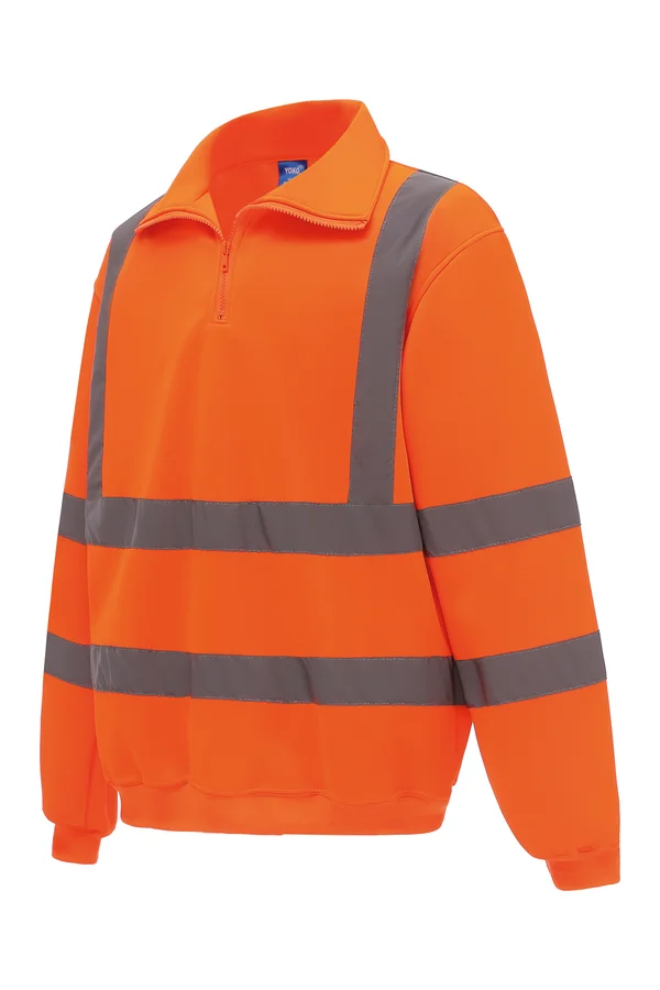 Hi-Vis 1/4 Zip Sweatshirt Hi Vis Orange