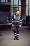 YOKO Kapuzenpullover mit Reißverschluss in Warnfarbe Black
