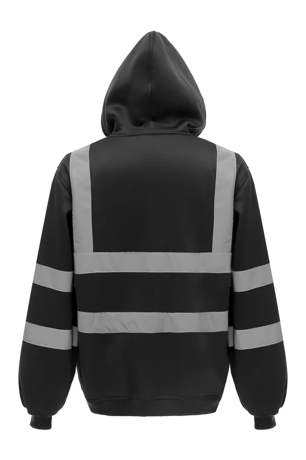YOKO Kapuzenpullover mit Reißverschluss in Warnfarbe Black