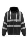 YOKO Kapuzenpullover mit Reißverschluss in Warnfarbe Black