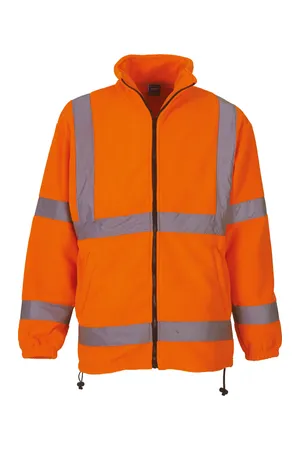 Robuste Fleecejacke in Warnfarbe Hi Vis Orange