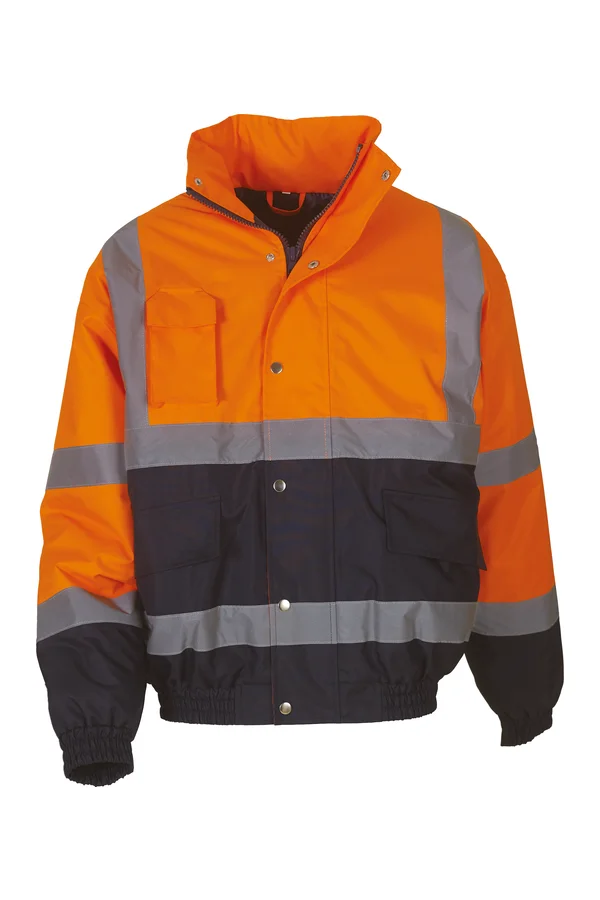 Hi-Vis Two Tone Bomber Jacket Hi Vis Orange / Navy