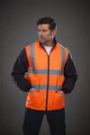 Warn-Steppjacke mit abnehmbaren Ärmeln Hi Vis Orange / Navy