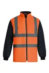 Warn-Steppjacke mit abnehmbaren Ärmeln Hi Vis Orange / Navy