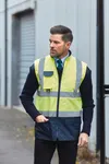 Gepolsterter Warn-Bodywärmer Hi Vis Yellow / Navy