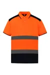 Zweifarbiges HiViz-Polohemd Hi Vis Orange / Navy