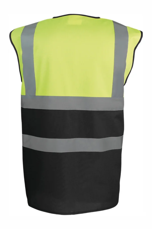 Zweifarbige Weste für hohe Sichtbarkeit Hi Vis Yellow / Black