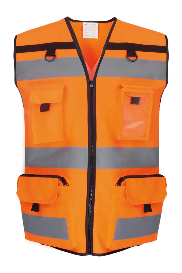 Zweifarbige Ripstop-Weste für hohe Sichtbarkeit Hi Vis Orange