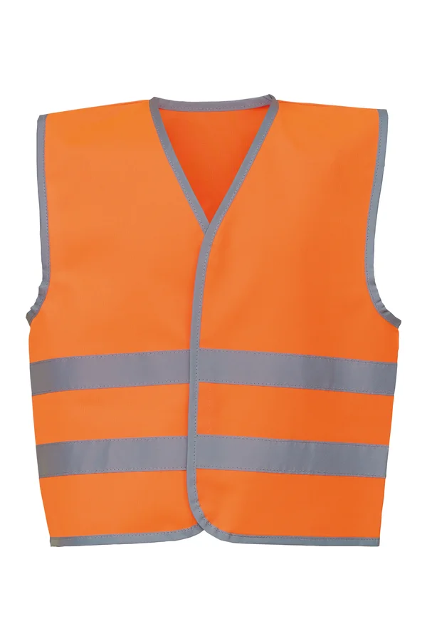 YOKO Kinderweste mit Reflexleiste in Warnfarbe Hi Vis Orange