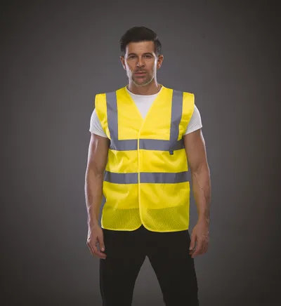 Hi-Vis recycled Open Mesh Waistcoat