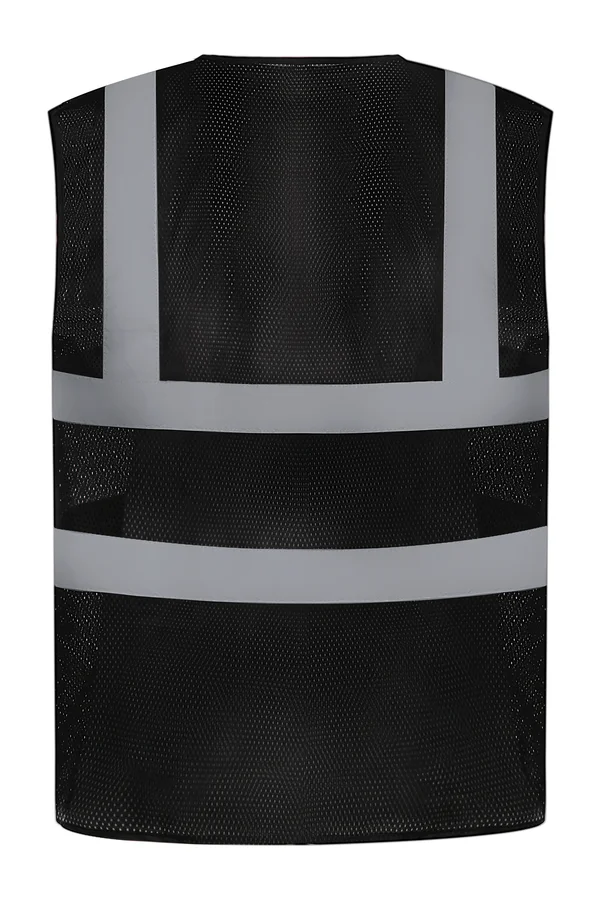 Hi-Vis recycled Open Mesh Waistcoat Black