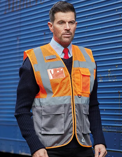 Hi-Vis Top Cool Recycled Open Mesh Executive Waistcoat