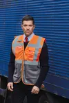 Top Cool - Hi-Vis mesh executive waistcoat Hi Vis Orange / Grey