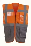 Top Cool - Hi-Vis mesh executive waistcoat Hi Vis Orange / Grey
