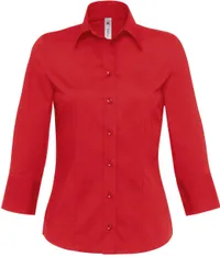 Popeline Stretch Bluse 3/4 Arm
