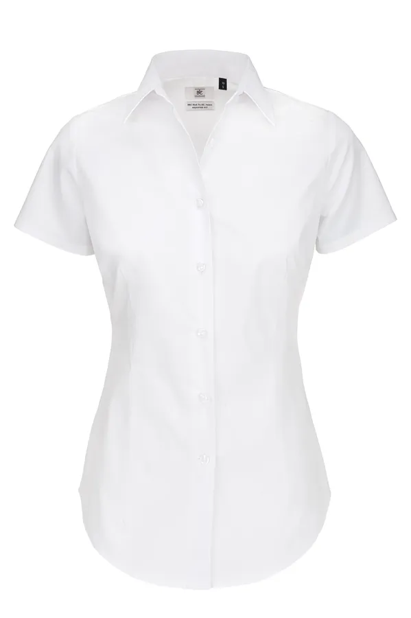 Popeline Stretch Bluse kurzarm