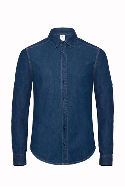 Denim Twill Hemd langarm