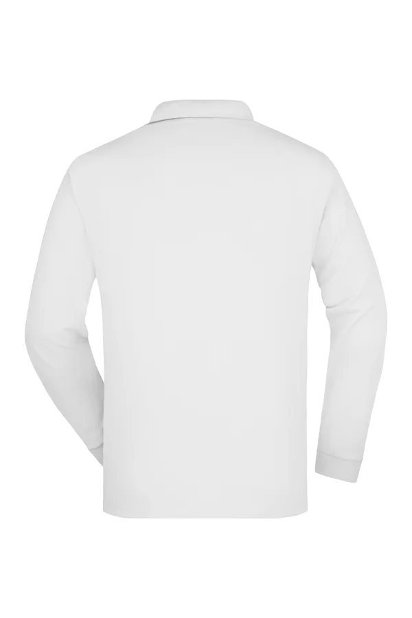 Polo-Piqué Long-Sleeved White