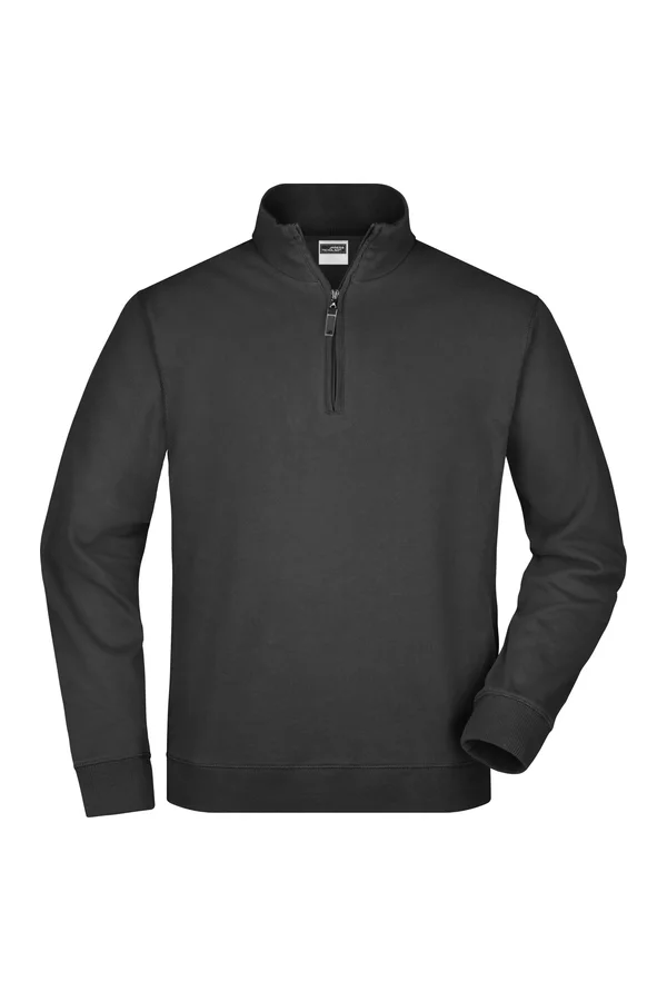 Round-Neck Zip Black