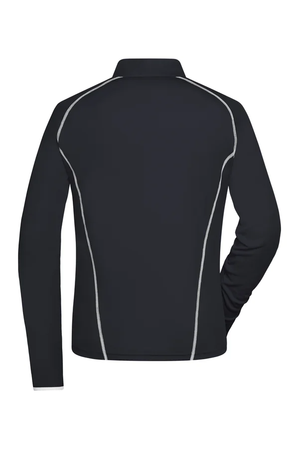 Ladies´ Sports Shirt Longsleeve Black / White