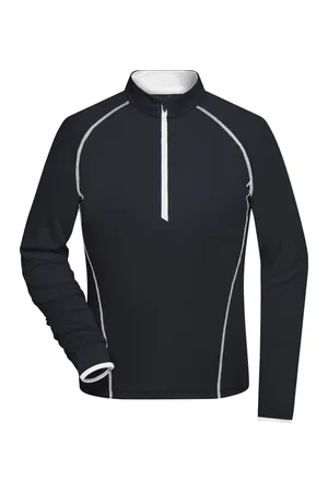 Ladies´ Sports Shirt Longsleeve Black / White