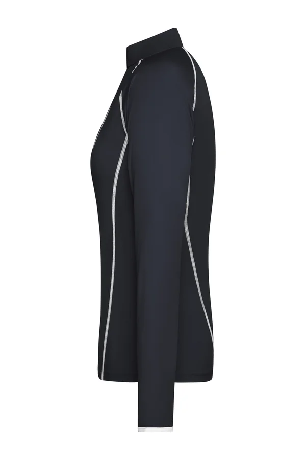 Ladies´ Sports Shirt Longsleeve Black / White
