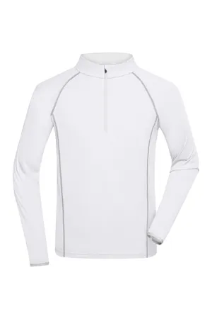 Men´s Sports Shirt Longsleeve White / Silver
