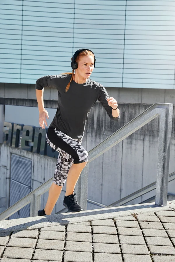 Damen Sportleggings 3/4 black printed/black